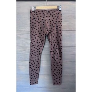 Pact Organic Cotton Polka Dot Leggings Brown Black Small Go-To Legging